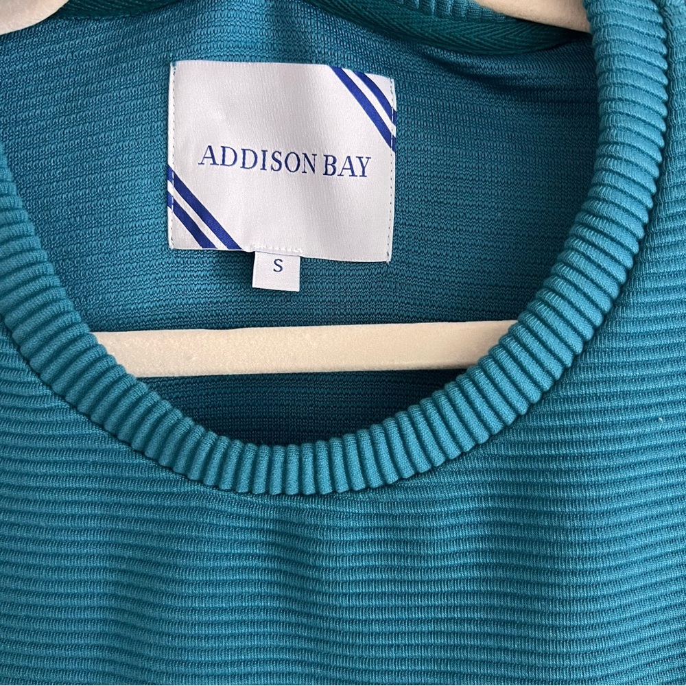 Addison Bay Active Rib Zip Everyday Crewneck Sweatshirt - Picture 2 of 7